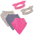 Hudson Baby Unisex Baby Cotton Bib and Headband Set - color: Leopard, size: One Size (Pack of 2)
