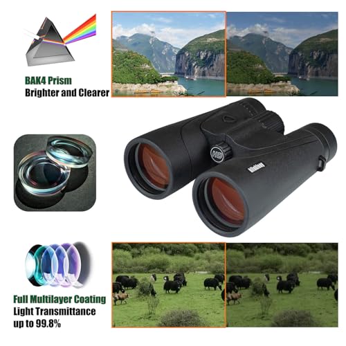 10x50 Binoculars for Adults, HD High Powered Binoculars with BAK4 Prism & FMC Optics, IPX7 Waterproof for Bird Watching Hunting Travel Cruise Marine