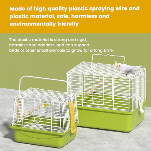 Small Bird cage,Travel Cage for Birds and Small Animals, Parakeet cage,Bird Carrier Travel cage,Bird Travel cage, jaulas para pájaros,Green,(Green,S) - color: Green, size: S