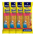 Vitakraft Crunch Sticks Parakeet Treat - Triple-Baked Millet Parakeet Treats with Natural Wood Center - Crunchy & Nutritious Bird Treat Sticks for Small Animals (12 Count, Honey, Egg, and Apple) - size: 2.5 Ounce (Pack of 4)