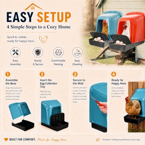 10-Pack Chicken Nesting Boxes with Perch, Roll-Out Laying Boxes for Hens,Egg Nesting Box for Chicken Coop, Large