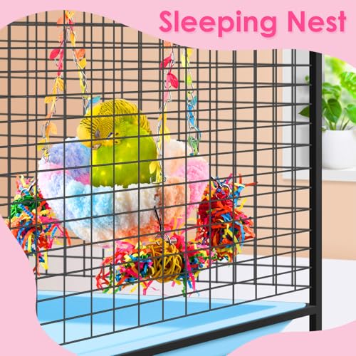 KATUMO Parakeet Nest, Parrot Breeding Bed Conure Snuggle Nest Cockatiel Swing Bed for Small Pets, Size Large - color: Pink, size: 6.7"L x 6.7"W x 3.5"Th