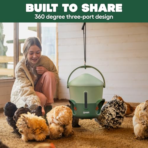 Omlet Insulated Chicken Waterer, 1.5 Gallon | Stay-Clean Automatic Water Dispenser for Chickens | BPA-Free | Anti-Roost Domed Lid | Includes 3 Cups & Nipples | Sage Green - color: Sage Green, size: 1.5 Gallon
