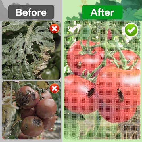 3 Pack Garden Bird Netting Plant Cover for Square Tomato Cage,14.6"x14.6"x51.2" Insect Bird Barrier Tomato Cage Net with Zipper Drawstring,Tomato Trellis Netting Protection Cover for Protecting Plants - color: Square White