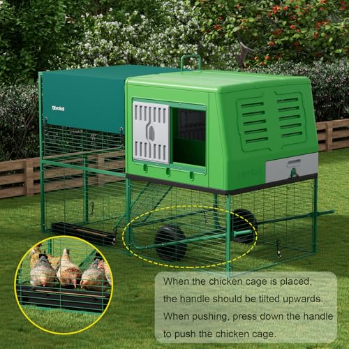 Durable Plastic Tall Chicken Coop with Run Outdoor - Portable Easy Assembly Chicken House with Insulated Besting Boxes, Waterproof Cover, Clean Drawer, Mobile Wheels (Standard) - size: Standard