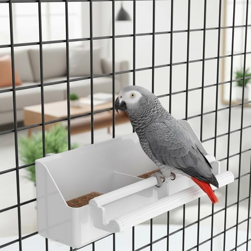 2 PCS Plastic Bird Feeder for Cage Hanging, Bird Cage Feeder, Birds Water Dispenser Bird-Feeder with Two Styles for Small Parakeet Cockatiel Canary Parrot