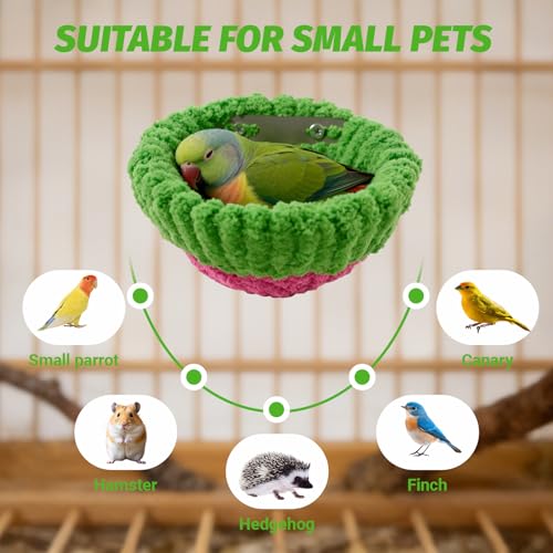 6.7in Plush Bird Nest for Cage, Warm & Comfortable Small Parrot Breeding Bed, Ideal for Budgies, Parakeets, Cockatiels, Lovebirds
