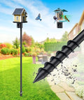Heavy Duty Bird Feeder Pole - 73 Inch Adjustable 1 Inch Metal Bird House Pole with 14” Deep Auger Base | Outdoor Mount Kit for Bluebird Houses, Hummingbird Feeders, Smart Bird Feeder with Camera - size: 73"