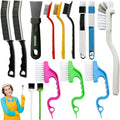CRAFNEW 14Pcs Small Crevice Cleaning Brush Set, Groove Gap Cleaning Tool | Ideal for cleaning kitchens, bathrooms, corners, sinks, doors, window tracks and cups