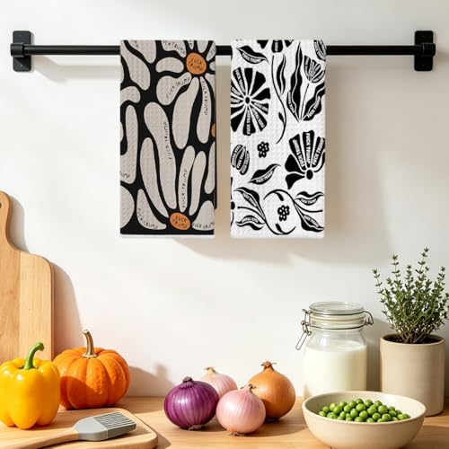 Jztco 2 Pcs Funny Trump Kitchen Towel, Floral Flower Hand Towels | Anti Trump Gifts for Women Absorbent Microfiber Dish Cloth Tea Towels for Kitchen Home Decor 14x24 Inch - color: Multi 1517