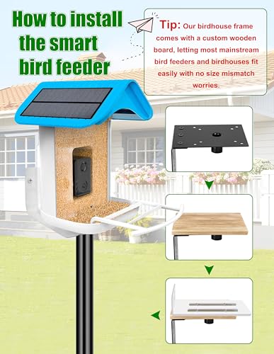 Bird House Pole, 1 Pack 109 Inch Metal Bird Feeder Pole for Outdoor, with 5-Prong Heavy Duty Base for Birdhouse Mounting, Weather Station - size: 109 inch