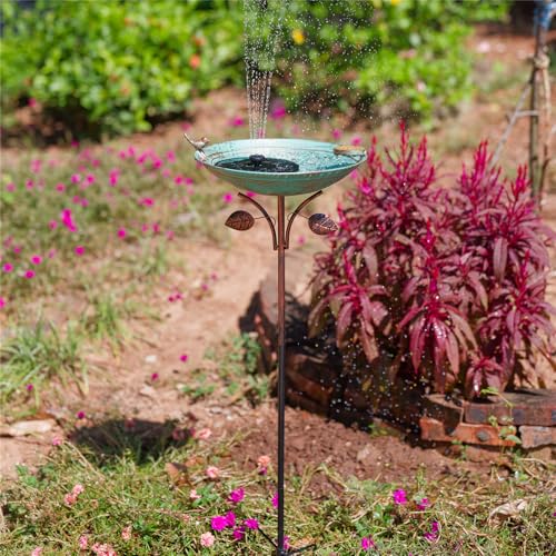 Metal Bird Baths for Outdoors, 39" H Birdbath with 13 Inch Bowl | Standing Bird Bath & Bird Feeder with Stake for Outside Garden Patio Yard Lawn Decor,Green - color: Green