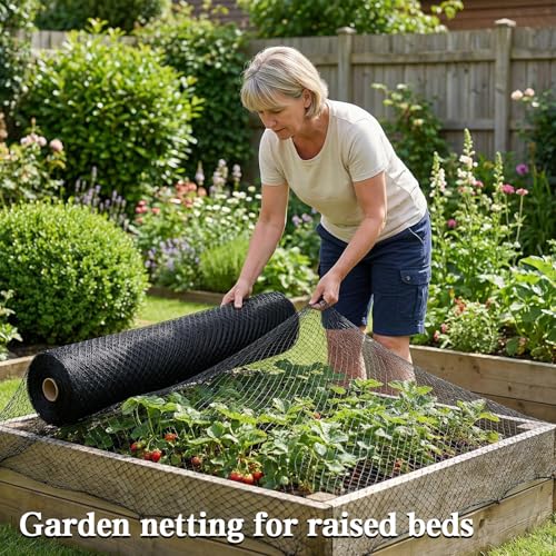 13 x 40 FT Bird Netting,1/2" Mesh Garden Netting,100PCS Zip Ties | Heavy Duty Bird Net Poultry Netting Fence for Chicken Coop,Fruit Trees,Plants and Vegetables Against Birds, Deer, Squirrels - size: 13 x 40 FT