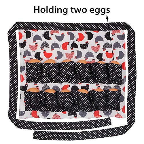 Sefiron Chicken Egg Collecting Apron,12 Deep Pockets for Hense,Duck,Goose Eggs - color: White