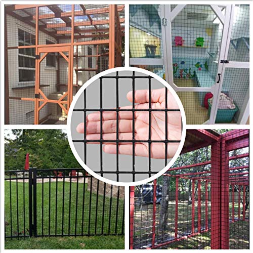 Fencer Wire 16 Gauge Black Vinyl Coated Welded Wire Mesh Size 0.5 inch by 1 inch (3 ft. x 50 ft.) - size: 3 ft. x 50 ft.