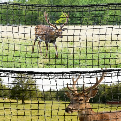 4 x 100ft Deer Fence Netting, Heavy Duty Deer Netting, 55GSM Deer Fence for Garden, Reinforced Edges Anti Bird Netting Mesh for Fruit Trees Vegetable, Raised Bed(55GSM, 4 x100ft) - size: 4 X 100ft
