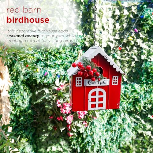 Alpine Corporation Hanging Birdhouse - color: Red Barn