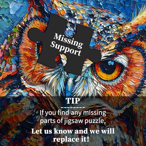 PICKFORU Owl Puzzles 1000 Pieces, Bird Art Hard, Impossible Difficult Jigsaw Puzzles 1000 Pieces Owl Painting Challenging - style: Z-423-Owl Painting Puzzle