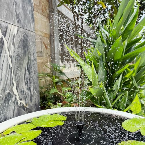 Solar Fountain for Bird Bath, 1.4W Floating Water Pump, 6 Nozzles