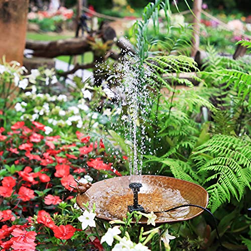 AISITIN 2.5W DIY Solar Fountain Pump with 6 Nozzles & 4ft Flexible Hose | Solar Water Pump for Bird Baths, Garden Ponds, Fish Tanks, and Patio Water Features – Quick Setup - size: 2.5W (1 Pack)