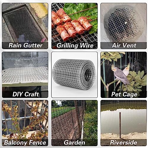 Hardware Cloth 1/4 in Galvanized Wire Mesh Roll (23 GA) Chicken Wire Fence Roll for Chicken Pen/coop Fences, Screen mesh, Rabbit/Snake Fences, Poultry enclosures, Handicraft Ma 4in×10ft - size: 4In x 10Ft