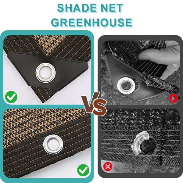 70% Shade Cloth - Sun Shade Cloth Mesh Tarp with Grommets Pergola Shade Cover Canopy, Mesh Tarp Sun Screens for Patio, Outdoor, Garden, Backyard [Brown 3x16FT] - size: 3×16FT
