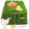 8PCS Chicken Nesting Pads for Laying Eggs,Washable Nest Box Pads Reusable Grass Mat Green Artificial Chicken Coop Liner Bedding for Hen,Chick,Duck - color: Green