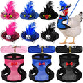 Zhanmai 9 Pcs Chicken Harness and Leash for Hens Funny Chicken Accessories with Leash and Hats for Hens Duck Goose Parrot Small Pet Harness Adjustable Training Walking Supplies(S) - size: S
