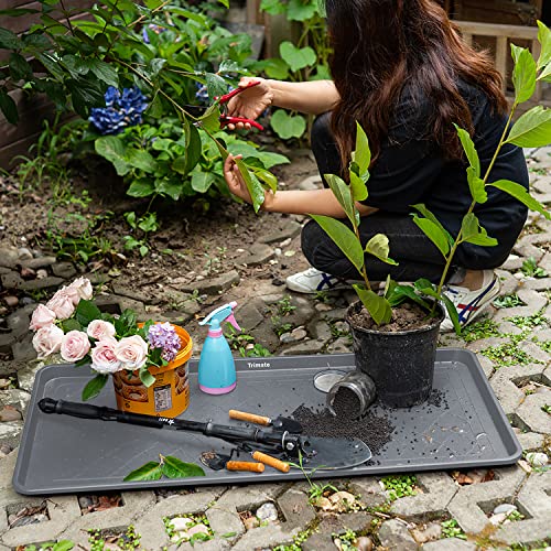 Boot Tray Extra Large 40"x20" - All-Weather, Multi-Purpose | Water-resistant recycled polypropylene, 1.25" raised edges – ideal for mudroom, entryway, garage, pet feeding mat or potted - style: Grey