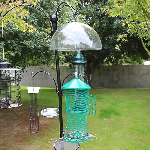 PFNRTH Squirrel Baffle for Shepherp's Hook, Or Squirrel Baffle for Hanging Bird Feeder,12" Clear Dome Protective Cover. | 12" Clear Dome Protective Cover