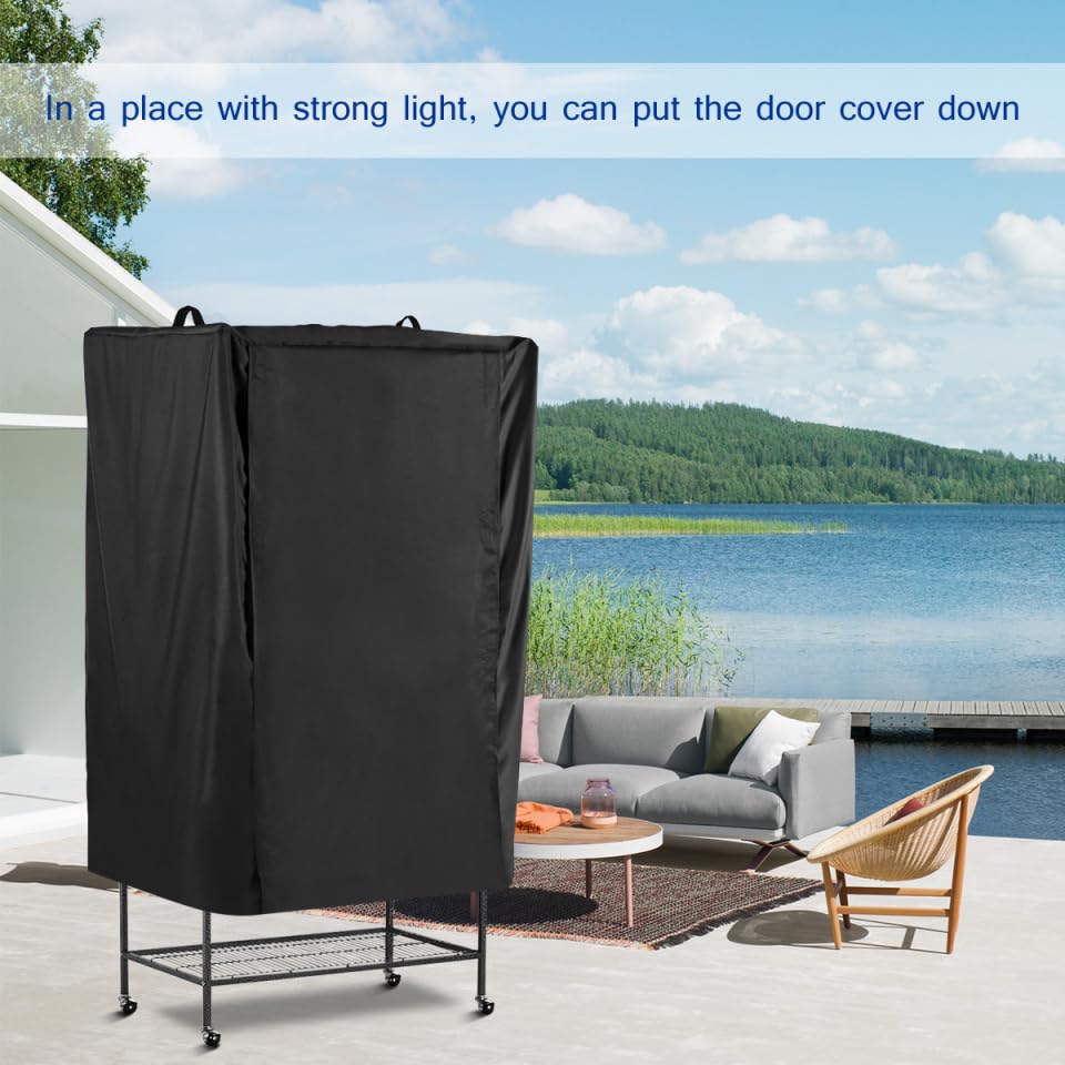 POPETPOP Universal Bird Cage Cover, Good Night Parrot Cage Cover for Birdcage Accessories, Washable&Breathable (Black, Large)