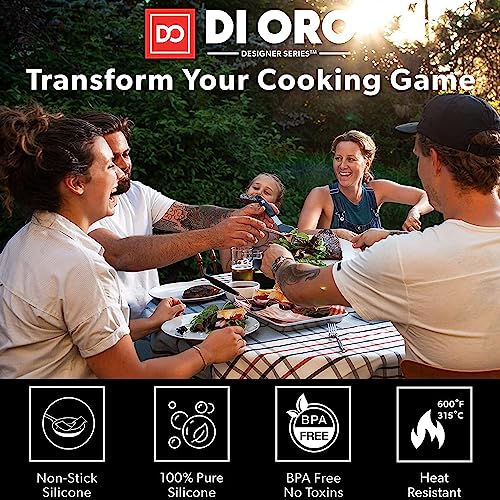 DI ORO Silicone Turner Spatula Set - 600F Heat Resistant, 6-Pc Black | Flexible flippers for eggs, pancakes, and crepes; Won't scratch nonstick pots and pans; BPA-free and dishwasher safe - size: Ultimate Set