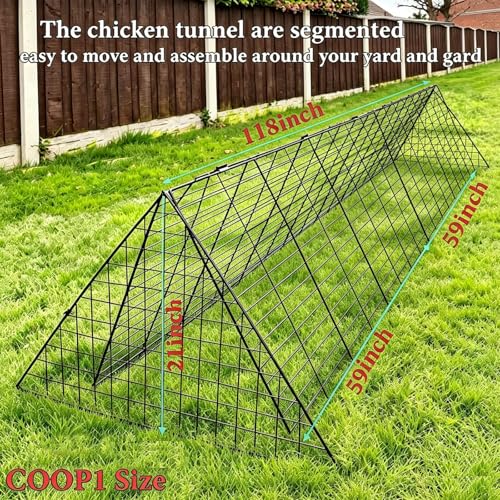 Heavy Duty Chicken Run Tunnel for Yard & Outside, Foldable & Expandable Chicken Tunnel, Portable Predator-Proof Poultry Playpen for Chickens, Rabbits & Ducks - size: Coop 1