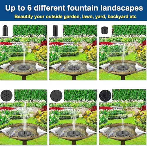 Bird Bath with Solar Fountain, 20in Copper Bowls for Outdoors Garden Yard | 100% Solar Auto-start Pump, 6 Spray Nozzles, Rustproof Plastic, Holds 1.58gal Water, Attracts Birds & Butterflies, 28in Tall - color: Copper Bird Bath