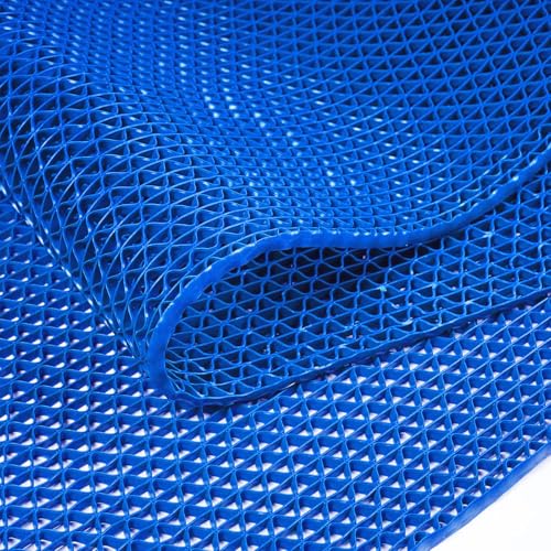 WochiTV Non Slip Drainage Mats PVC Pool Floor Mat 0.23'' Thick Outdoor Indoor Parking Space Mat for Bathroom Garage Basement Backyard Commercial Kitchen 3x3.3Ft Blue - color: Blue, size: 3 x 3.3 ft