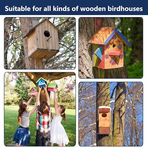 Rust Resistant Bird House Hanger Bracket 2 Sets Galvanized Steel Mounting Brackets Kit with Screws Universal Trees/Poles Hanger for Securing Bird Houses, Nesting Boxes & Feeders - Silver