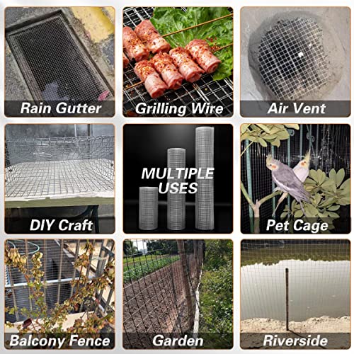 Hardware Cloth 20'' x 20' 1/4 in Galvanized Wire Mesh Roll (23 GA) Chicken Wire Fence Roll for Chicken Pen/coop Fences, Screen mesh, Rabbit/Snake Fences, Poultry enclosures, Handicraft Making, etc. - size: 20In x 20Ft