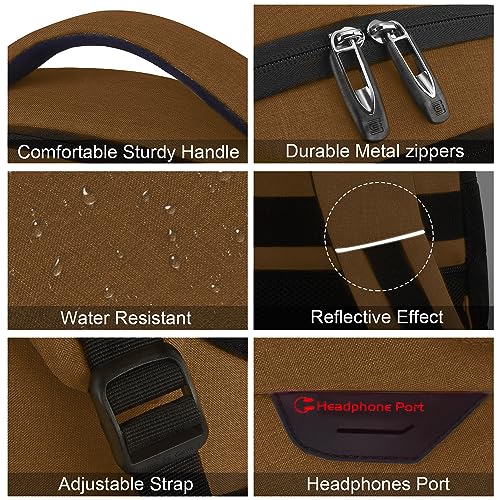 Laptop Backpack,Business Travel Anti Theft Slim College Backpack | Water Resistant Durable Computer Bag Gift for Women & Men Fits 15.6 Inch Laptop and Notebook - Brown - color: Brown, size: 15.6 Inch, style: Laptop