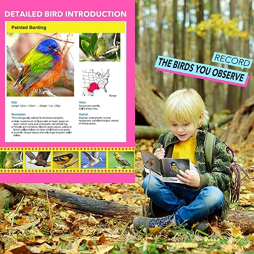 Toys for 3-7 Year Old Girls: LET'S GO! Binoculars for Kids Bird Watching|Camping|Hiking 3 4 5 6 7 8 Year Old Girl Boy Birthday Gifts Outdoor Toy for Kid Ages 4-6 Toddler Gift Stuffers - color: Pink