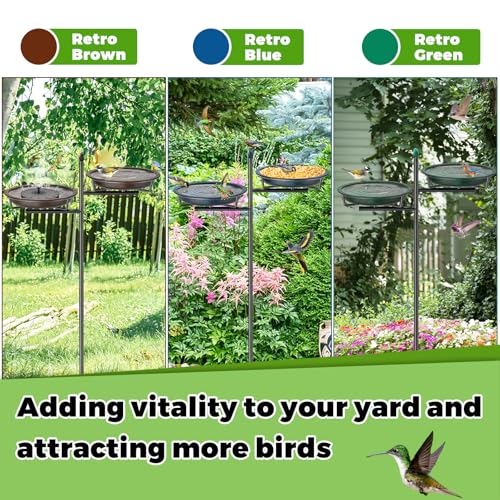 Metal Bird Bath for Outside, Vintage Freestanding Birdbaths Feeder Bowl, Stable & Easy to Clean Birdfeeder for Outdoors Garden Yard Lawn Decor (Retro Green) - color: Retro Green