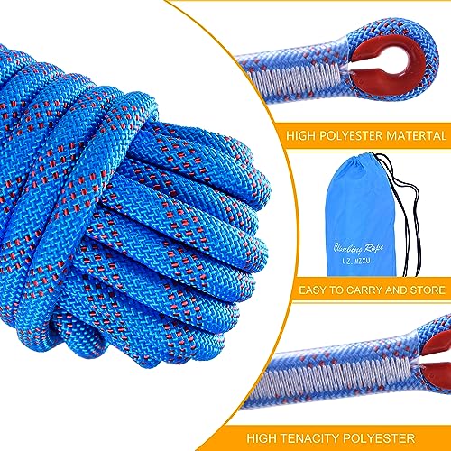 Climbing Rope, Rappelling Rope - color: Blue, size: 32FT