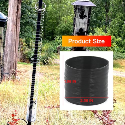 2 PCS Squirrel Baffles Squirrel Guard for Bird Feeders, Squirrel Spring Barriers Squirrel Deterrent Coil Protects Outdoor Bird Feeder Poles - size: 2PC