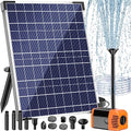 Antfraer 25W Solar Pond Pump, Solar Water Fountain Pump with 320GPH Adjustable Flow, Solar Water Pump with 7 Nozzles, 6.6ft Tubing, Dry Run Protection for Garden, Ponds, Waterfall, Fountain - style: 25W