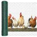 Chicken Wire for Floral Arrangements, Easy to Shape, 15.7 x 87 Inches | Upgraded Green PVC Coated Lightweight Galvanized Hexagonal Chicken Wire mesh, Floral Chicken Wire for Craft, Poultry, Garden