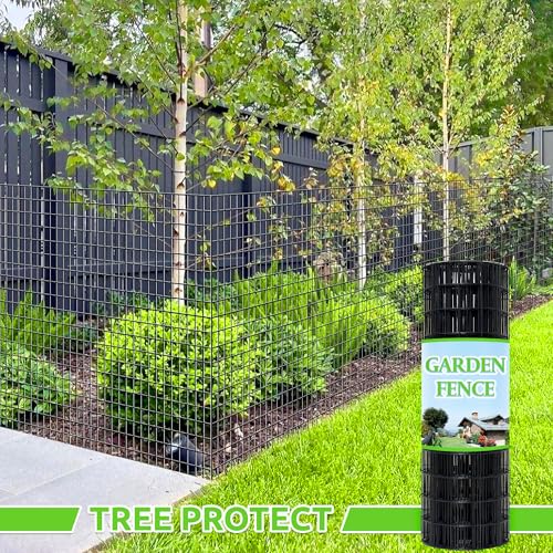 Black PVC Coated Welded Wire Fencing,2"x3" 16 Gauge,72inch H x 50ft L Garden Wire Fence Roll,2/3/4/5/6ft Tall x 50/100 ft Long Vinyl Coating Metal Wire Mesh for Yard,Farm,Dog,Vegetable Protection - color: Black, size: 2"x3" 72inx50ft