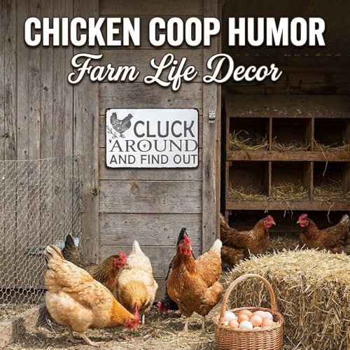 Smilelife Funny Chicken Gifts Chicken Tin Sign for Home Farm Chicken Coop Farmhouse Kitchen Garden Decor 8 X 12 Inch (3021) - color: Grey