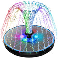SZMP 3.5W Upgraded Glass Panel Solar Fountain with RGB Night Show, Anti-Drift Fixer & 7 Nozzles, Strong Floating Bird Bath Fountain for Garden, Pond, Outdoor (Blue) - color: Blue