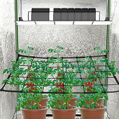 BSTPCOO 5x5 Heavy Duty Scrog Net with Hooks, Stretchy Net for Grow Tents | Grow Tent Trellis Netting, Cucumber Trellis for Garden, Flexible Hydroponics Support Netting - size: 6" Mesh-5 X 5 FT