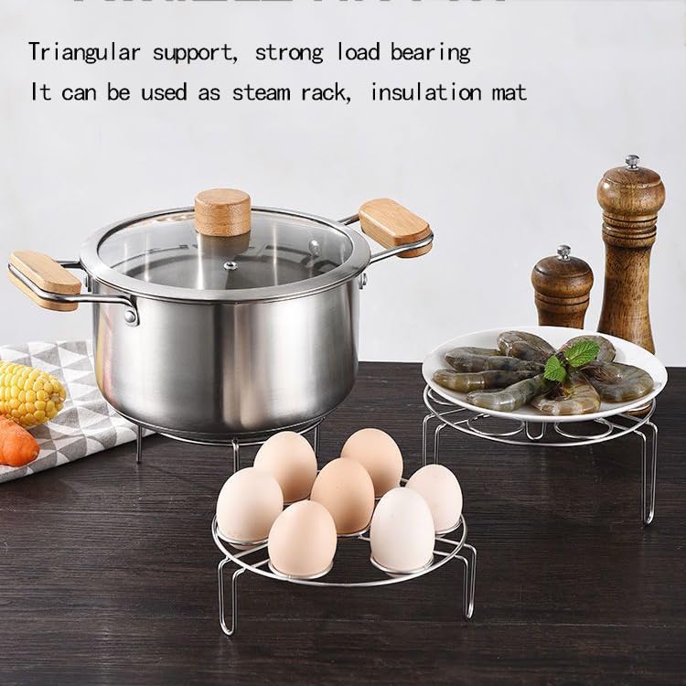 2Pcs Egg Steamer Rack with Hot Plate Gripper Set, Stackable Trivet for Instant Pot Compatible Pressure Cooker Accessories Cooking 18 Eggs