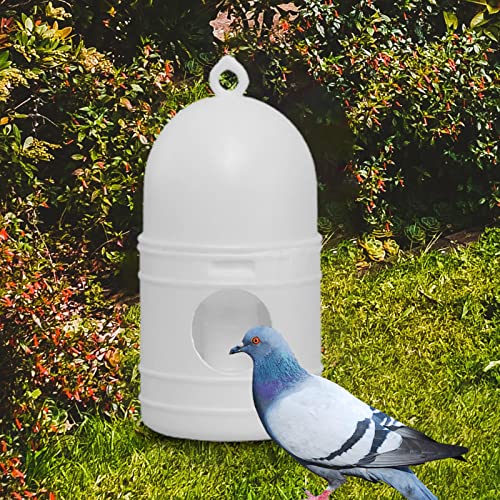 Pigeon Water Dispenser Drinker Bird Water Drinker, Automatic Feeders, Water Dispenser, Dove Drinker for Chicken, Duck, Quail (1L), White